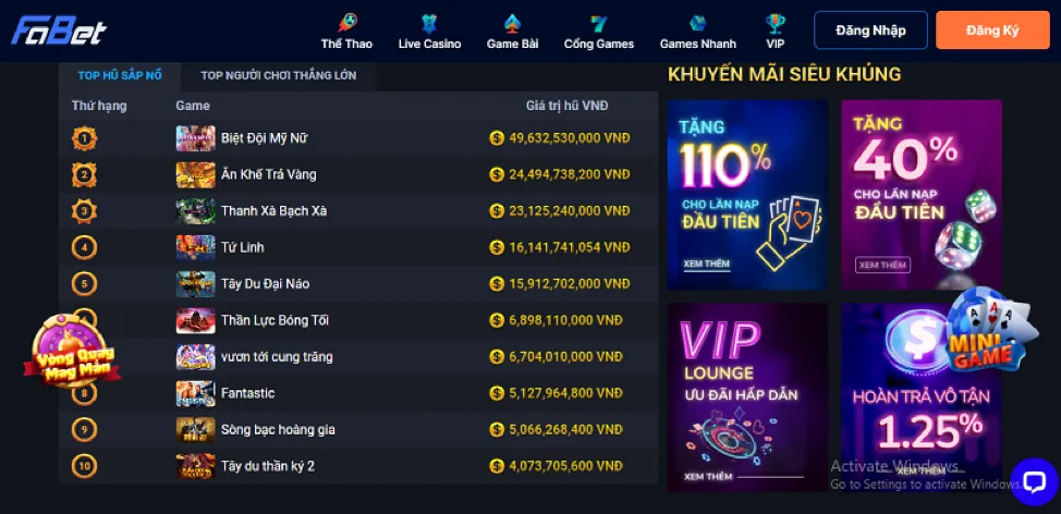 Trò chơi Slot Jackpot lũy tiến